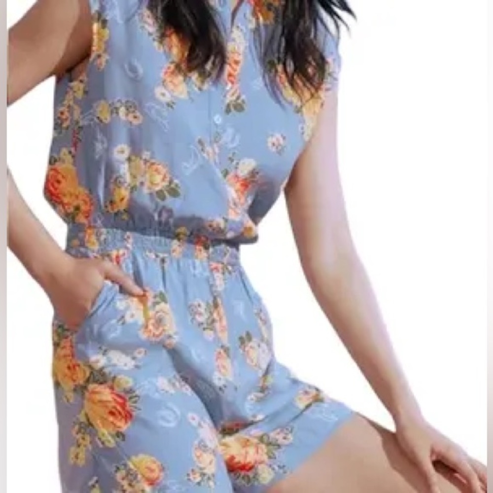 NWT ModCloth Tennessee Rose Floral Western Shorts Romper